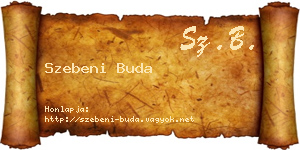 Szebeni Buda névjegykártya